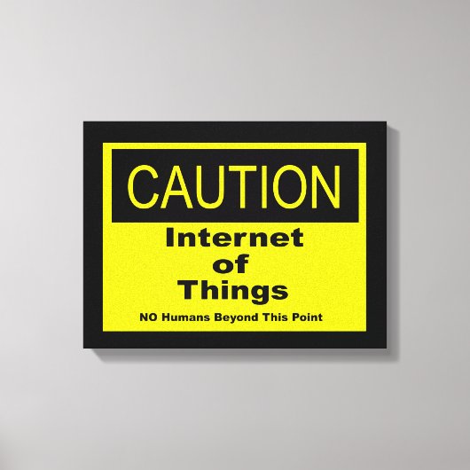 Toile Signe d'avertissement de prudence pour l'Internet (Recto)