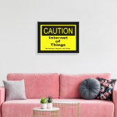 Toile Signe d'avertissement de prudence pour l'Internet (Insitu(Salon))