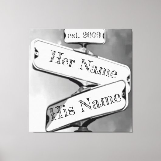 Toile Signe de rue de relation personnalisée (Recto)