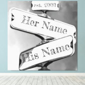 Toile Signe de rue de relation personnalisée (Insitu (Plancher de Bois))