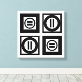 Toile SIGNE Géométrique Noir et Blanc Motif (Insitu (Plancher de Bois))