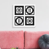 Toile SIGNE Géométrique Noir et Blanc Motif (Insitu(Salon))