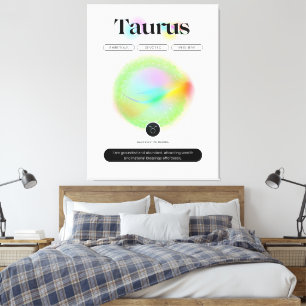 Toile Signe moderne Zodiac Taurus Citation Élément Terre