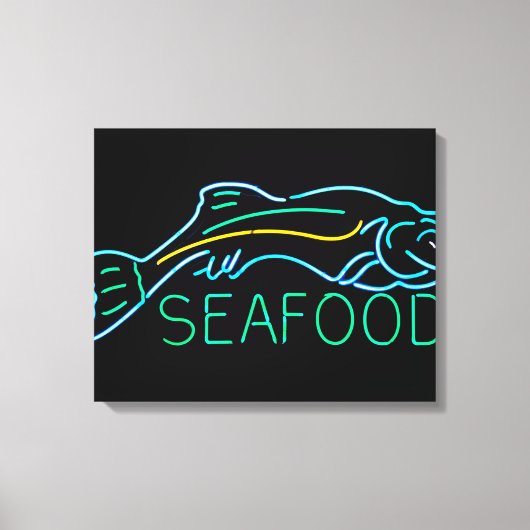 Toile Signe néon de poisson de mer (Recto)