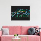 Toile Signe néon de poisson de mer (Insitu(Salon))