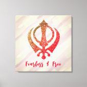 Toile Sikh Khanda "Sans peur et libre" (Recto)