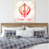 Toile Sikh Khanda "Sans peur et libre" (Insitu(Chambre))