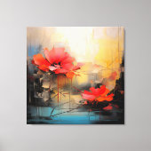 Toile Silence cramoisi – Coquelicots abstraits dans la l (Recto)