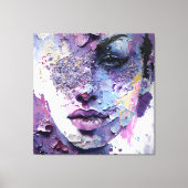 Toile "Silence cristalline" - Portrait pourpre (Recto)
