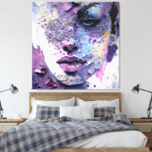Toile "Silence cristalline" - Portrait pourpre (Insitu(Chambre))
