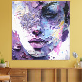 Toile "Silence cristalline" - Portrait pourpre (Insitu(Salon))