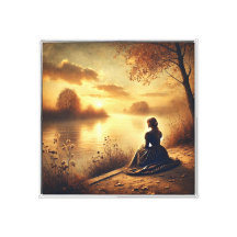 Silence d'or - Vintage Sunset Canvas Wall Art