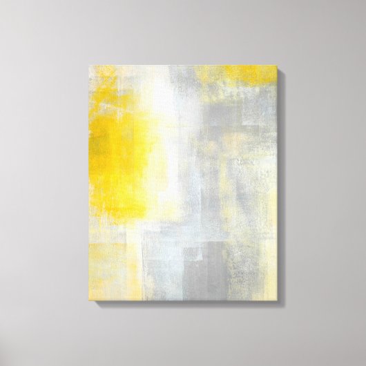 Toile 'Silence' Gris et Jaune Art Abstrait Imprimer (Recto)