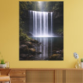 Toile Silent Forest Waterfall – Calm Nature Landscape (Insitu(Salon))