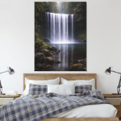 Toile Silent Forest Waterfall – Calm Nature Landscape (Insitu(Chambre))
