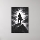 Toile Silent Resolve – Black & White Mountain Canvas Art (Recto)