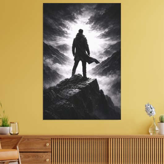 Toile Silent Resolve – Black & White Mountain Canvas Art (Insitu(Salon))