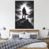 Toile Silent Resolve – Black & White Mountain Canvas Art (Insitu(Chambre))