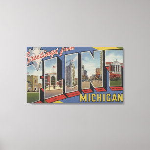Toile Silex, lettre ScenesFlint, MI 2 de MichiganLarge