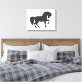 Toile Silhouette à cheval - Choisir la couleur arrière - (Insitu(Chambre))