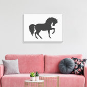 Toile Silhouette à cheval - Choisir la couleur arrière - (Insitu(Salon))