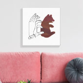 Toile Silhouette à la main Cube d'ours Brown (Insitu(Salon))