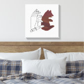 Toile Silhouette à la main Cube d'ours Brown (Insitu(Chambre))