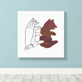 Toile Silhouette à la main Cube d'ours Brown (Insitu (Plancher de Bois))