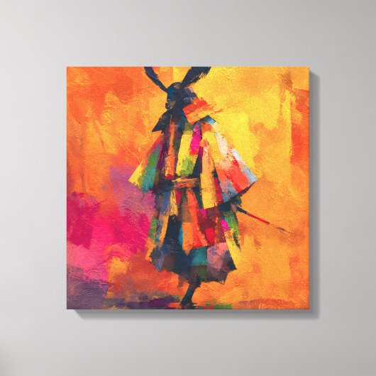 Toile Silhouette Abstraite du guerrier de Samurai (Recto)