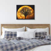 Toile Silhouette Arbre Sur Lune (Insitu(Chambre))