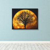 Toile Silhouette Arbre Sur Lune (Insitu (Plancher de Bois))