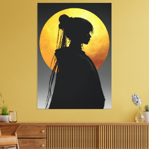 Toile Silhouette au Clair de Lune Mystique – Anime Éléga