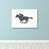 Toile Silhouette cheval jockey - Choisir la couleur arri (Insitu (Plancher de Bois))