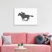 Toile Silhouette cheval jockey - Choisir la couleur arri (Insitu(Salon))