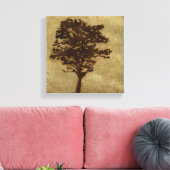 Toile Silhouette d'arbre sur Arrière - plan de bronze (Insitu(Salon))