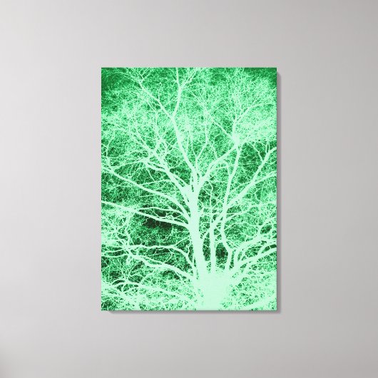 Toile Silhouette d'arbre vert (Recto)
