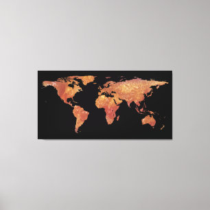 Toile Silhouette de carte du monde - lard croustillant