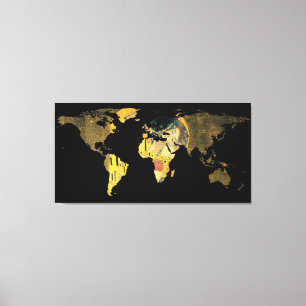 Toile Silhouette de carte du monde - le baiser Gustav