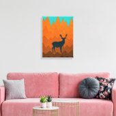 Toile Silhouette de cerf Automne coloré Abstrait (Insitu(Salon))