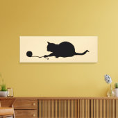 Toile Silhouette de chat en jeu (Insitu(Salon))