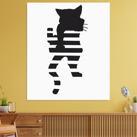 Toile Silhouette de chat noir (Insitu(Salon))