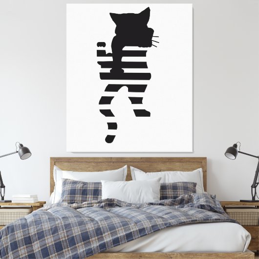 Toile Silhouette de chat noir (Insitu(Chambre))