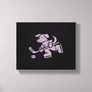 Toile Silhouette de chien Retriever doré Hockey Labrador