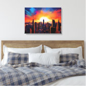 Toile Silhouette de Cityscape à Dusk (Insitu(Chambre))