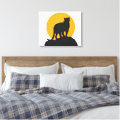 Toile Silhouette de coucher de soleil de panthère noire (Insitu(Chambre))