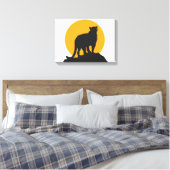 Toile Silhouette de coucher de soleil de panthère noire (Insitu(Chambre))