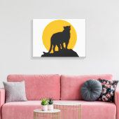 Toile Silhouette de coucher de soleil de panthère noire (Insitu(Salon))