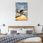 Toile Silhouette de coucher de soleil doré : Oiseau sur  (Insitu(Chambre))