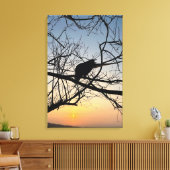 Toile Silhouette de coucher de soleil doré : Oiseau sur  (Insitu(Salon))
