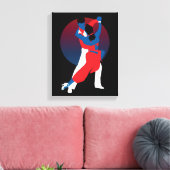 Toile Silhouette de danse rouge et bleu - Danseurs de ta (Insitu(Salon))